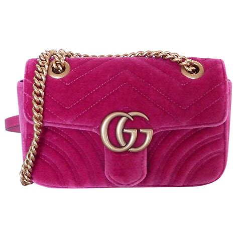 gucci pink velvet bag|Gucci velvet bag fuchsia.